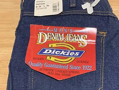 Dickies NWT NOS Vintage Jeans Denim USA Work Talon Deadstock Rare 34 X 34 Heavy • $45