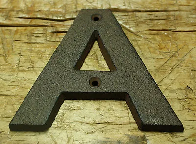 Cast Iron Industrial LETTER A Sign Rustic Brown 5  Tall Alphabet  • $7.99