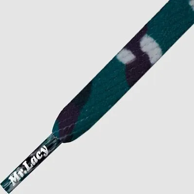 Laces Mr Lacy Smallies Printed Green Camo Flat Laces 90 Cm Long High-Quality • £10.68