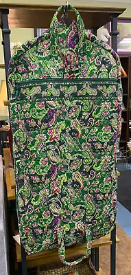 Vera Bradley Quilted Travel Garment Bag In Chelsea Green Paisley Luggage Hanging • $64.99