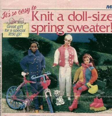 £2.89 • Buy Knitting Pattern Copy 1272.   Dolls Clothes Outfits For Barbie Sindy Etc