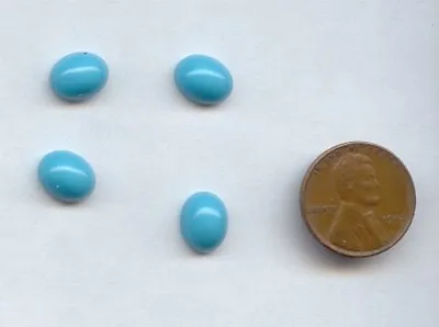 $2.24 • Buy 24 VINTAGE WEST GERMAN TURQUOISE ACRYLIC 10x8mm. OVAL HIGH DOME CABOCHONS 7201
