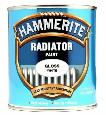 Hammerite 500ml White Radiator Enamel Metal Paint Gloss Heat Resistant ProtectUK • £14.99
