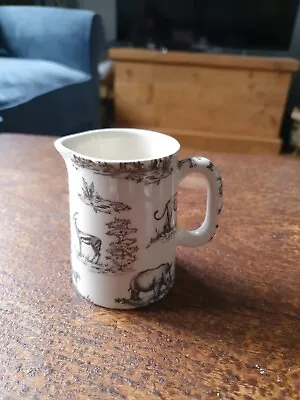 £5 • Buy Heron Cross Pottery Black Safari Small Cream / Milk Jug Lion Cheetah Giraffe