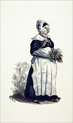 £25.71 • Buy VEGETABLE MERCHANT - 19th Century Engraving (watercolor  Rubber  - Gum Arabic)