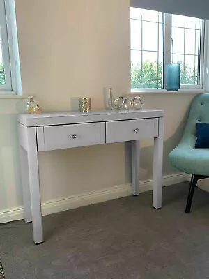 Mirrored Furniture Glass White Dressing Table Bedroom Console Bevelled Venetian • £188.99