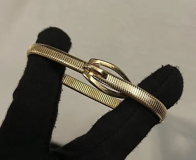 Vintage Detailed 12k Gold Filled Belt Snake Bracelet 6.75” 15.5mm 13g Art Deco • $50