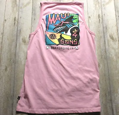 Maui And Sons Tank Top Shirt Womens Small Pink Sleeveless Surf Beach • $13.22