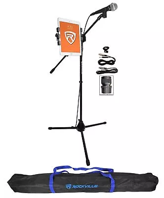 Rockville RVMIC5 Tripod Microphone Stand+Mic W/ Boom+Gooseneck W/iPad Clip+Bag • £57.78