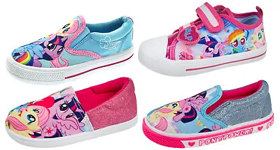 Girls My Little Pony Skate Shoes Slip On Canvas Pumps Flat Trainers Plimsolls  • £5.95