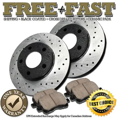 H1273 FRONT Black Drilled Brake Rotors Ceramic Pads FIT 2006 Mazdaspeed Turbo • $153.60