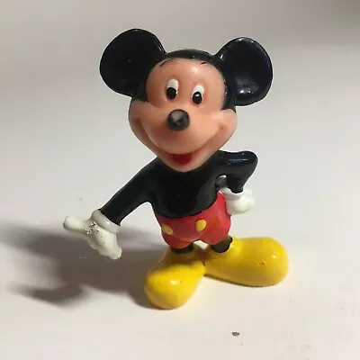 Vtg Waving MICKEY MOUSE Walt DISNEY Applause? PVC Figurine Cake Topper Hong Kong • $9.99