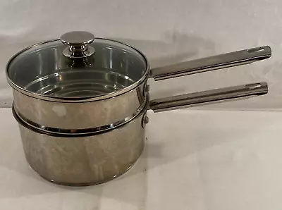 Wolfgang Puck Bistro Collection Steamer Pot Set Saucepan 3 Pcs. Stainless Steel • $44.95