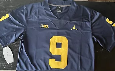 JJ McCarthy Michigan Wolverines Blue Navy Jersey Stitched 9 All Sizes NWT • $84.90