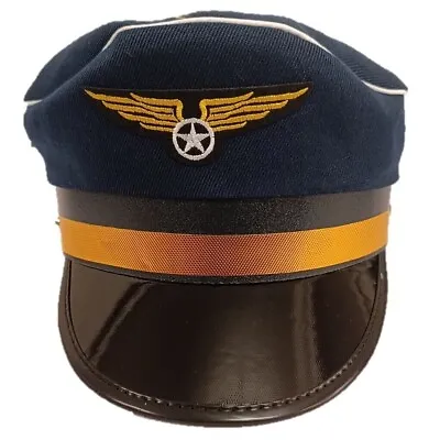 £6.99 • Buy Blue Pilot Captain Hat Fancy Dress Airline Pilot Costume Accessory Hat