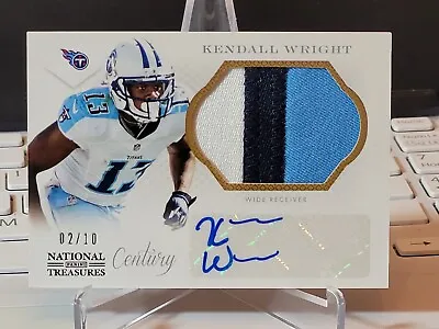 2013 National Treasures Kendall Wright Century Patch Auto Prime Black # 98 2/10 • $7.99