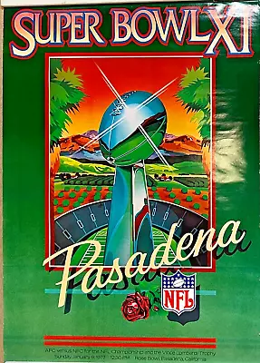 1977 Super Bowl XI Pasadena Poster Raiders Vs Vikings 24  X 34.5  • $19.50