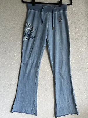 Vintage Ed Hardy Blue Flared Sweatpants Woman Medium • $28.88