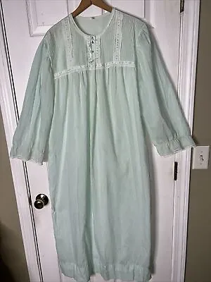 Vtg Women Sz XL Xlarge Barbizon Nellie Cotton Pintucked Nightgown Gown • $19.99