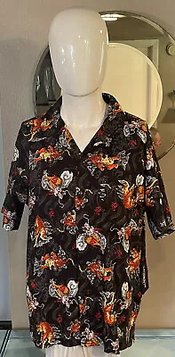 Tiger Print Shirt Brooklyn Standard Button Down S/s Size Large • $15.95