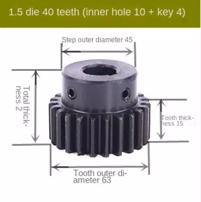 10pc 1.5 Die 40 Tooth Hole 10 Key 4 Bump Gear Motor Gear Spur Gear With Step • $448.55