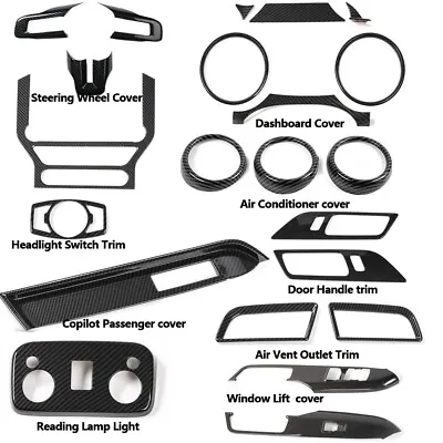 22x Carbon Fiber Central Control Dash Full Cover Trim Kit For Ford Mustang 2015+ • $213.99