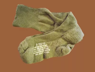 New Military Issue Cushion Sole Wool Socks U.s.a Made Od Green Small 2 Pairs • $9.95