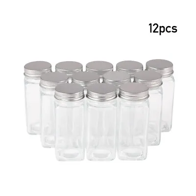 £10.94 • Buy 12X Empty Bottle Spice Jars Airtight Container Herb Storage Tin W/ Lid Lables 