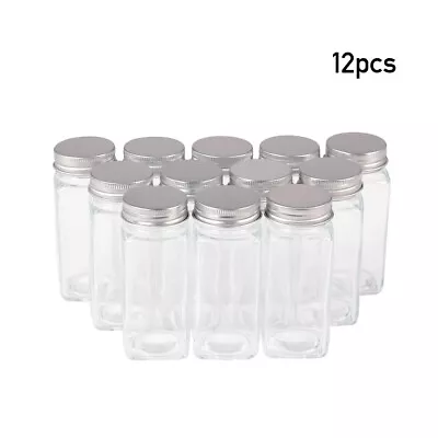 £10.94 • Buy 12X Empty Bottle Spice Jars Airtight Container Herb Storage Tin W/ Lid Lables 