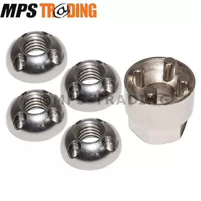 Land Rover Security Tamper Proof Nut Set  4 X M8 Security Nuts And Key DA7331 • £24.95