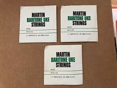 Vintage MARTIN BARITONE UKE STRINGS 3pcs 632-B 2nd 633-G 3rd 634-D 4th • $12.99