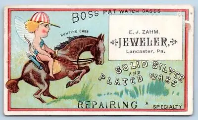 Boss Patent Gold Watch Cases Lancaster Pa Zahm Jeweler Hunting Angel On Horse • $29.95