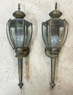 Vintage Brass Outdoor Light Fixtures ~24  Tall • $35.99