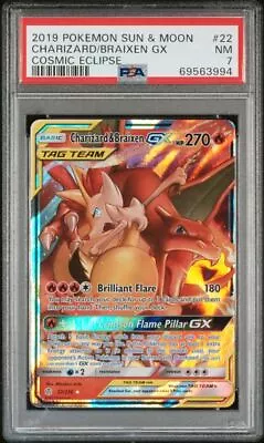 $24.95 • Buy PSA 7 Near Mint 2019 Pokemon Cosmic Eclipse Charizard & Braixen GX Ultra Rare 22