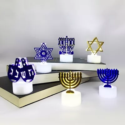 10pc Jewish Hanukkah Decor Led Candle Light Art Night Light Battery Included • $20.99