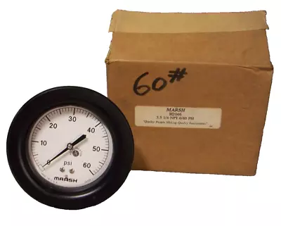 New Marsh Pressure Gauge Range 0-60 Psi 1/4  Npt 3-1/2  Face H2046 • $17.99