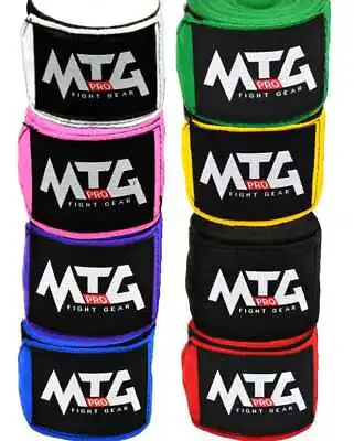 MTG Pro 5m Elasticated Hand Wraps Muay Thai Boxing Hand Bandages Wraps • £8.95