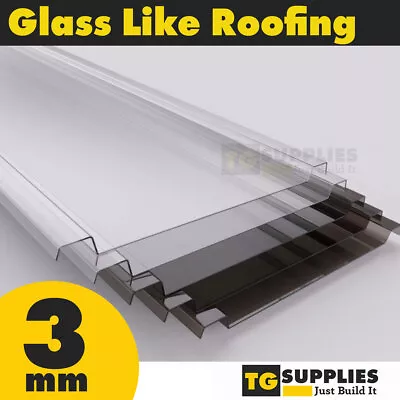 Glass Like EZ Glaze Polycarbonate Roofing Sheets Plastic Clear Roofing UV Sheets • £219.99