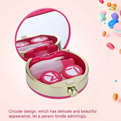 £4.70 • Buy (Rose Pink)Contact Lenses Case Mini Contact Lens Eye Care Lenses Case Set Kit