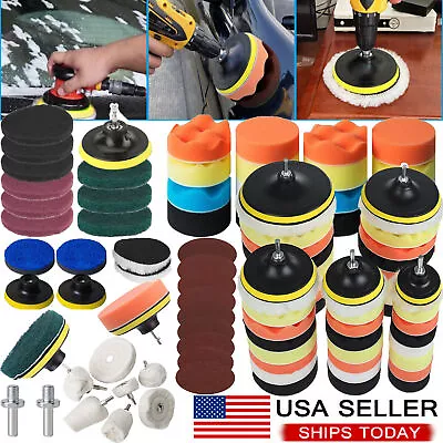 Car Buffing Pad Sponge Waxing Polishing Wheel Kit For Polisher Drill Die Grinder • $8.69