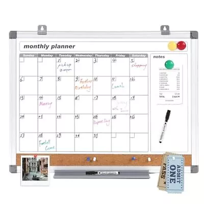 Swansea Wall Planner Magnetic Whiteboard Monthly Calendar Board With 2 Dry Erase • £39.45