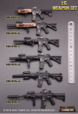 MINITIMES HK416 1/6 M4 Assault Rifle Weapon Gun Model Fit 12  Action Figure Doll • $43.46