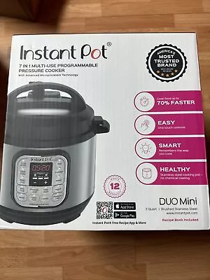 Instant Pot DUO Mini 3-Quart 7-in-1 Multi-Use Programmable Pressure Cooker Slow • $89.99