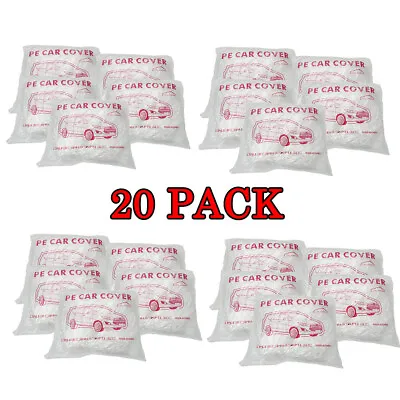 20 PACK Clear Plastic Temporary Universal Disposable Car Cover Rain Dust Garage • $94