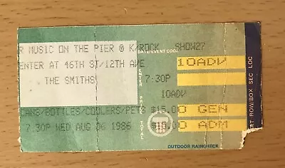 1986 The Smiths Queen Is Dead Tour New York City Concert Ticket Stub Morrissey • $124.99