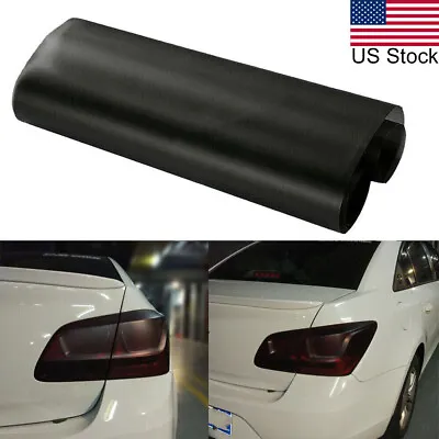 12''x48  Matte Black Sporty Racing Vinyl Film Decal Trim Headlight DRL Fog Light • $12.99