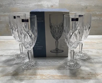 $29.99 • Buy NEW WATERFORD Marquis Brookside 4 Crystal Glasses Iced Beverage Water Wine Stem