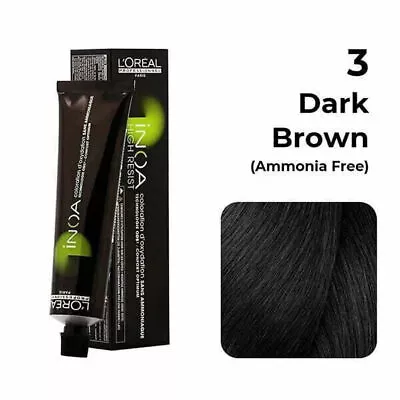 Loreal Inoa Ammonia Free Hair Color 60g 3 Dark Brown • £26.42