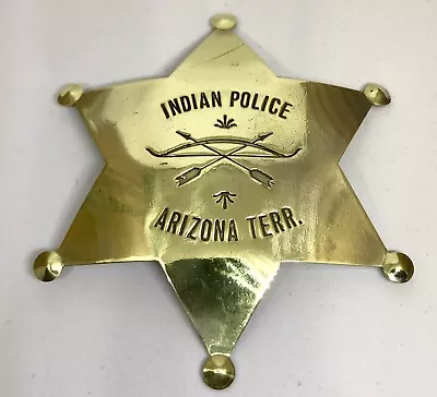 Vintage Brass Badge - Indian Police Arizona Terr. - Fox Hallmark • $39.99