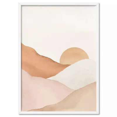 Pastel Blush Orange Watercolour Poster. Layered Abstract Landscape Print |UST-62 • $156.95
